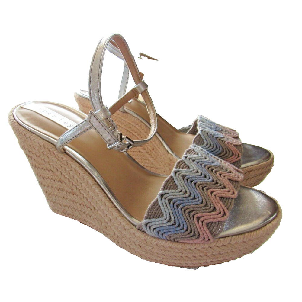 Copper Key Waterlily Ankle Metallic Mermaid Espadrilles Platform Wedges 7.5